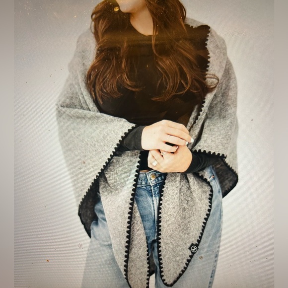 Tilly Triangle Scarf in Gray - Picture 2 of 3